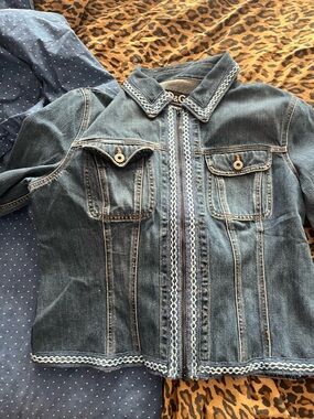 D&G Dark Blue Denim Jean Jacket with Trim
